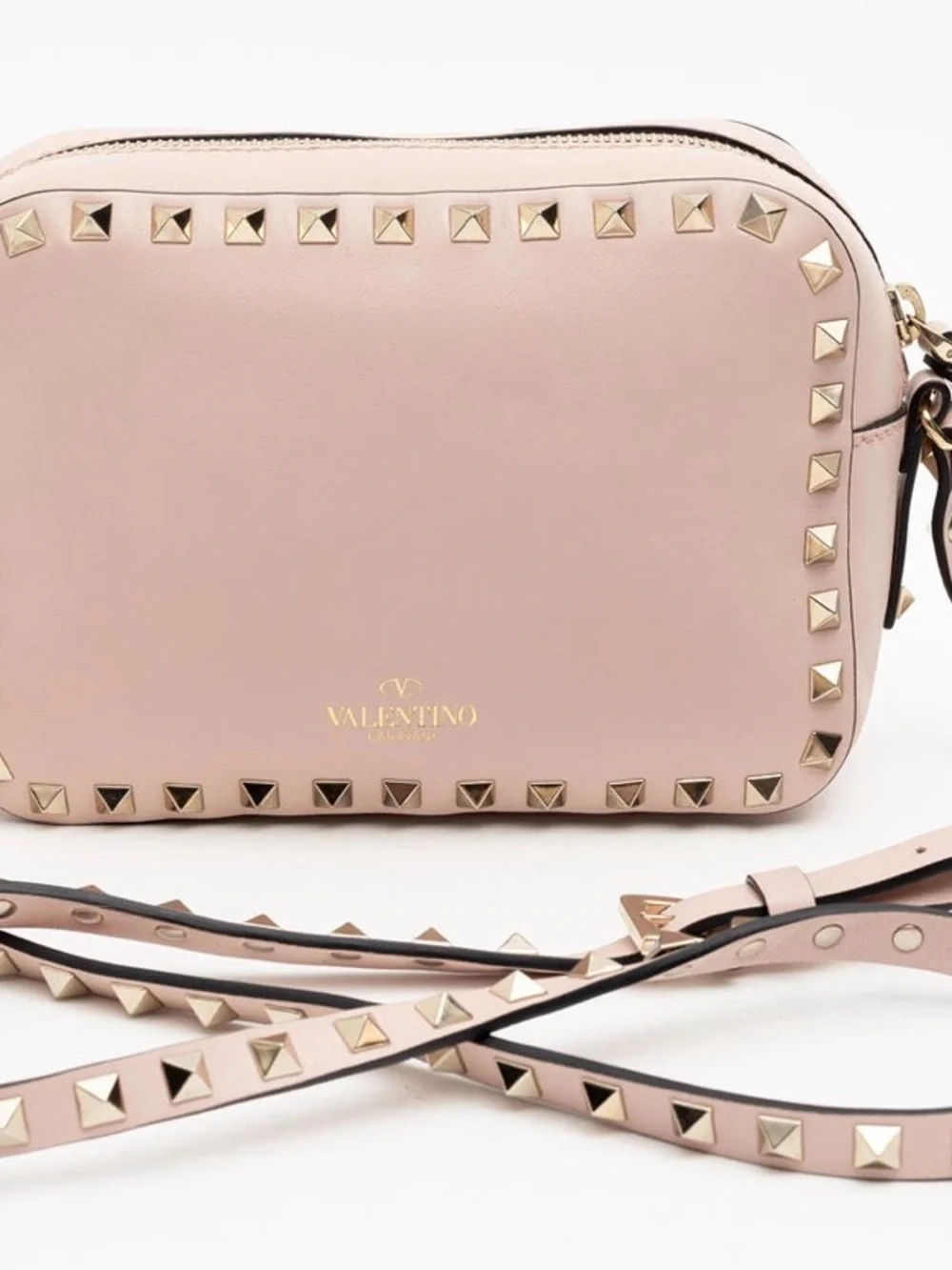 Valentino Garavani Blush Pink Rockstud Leather Crossbody